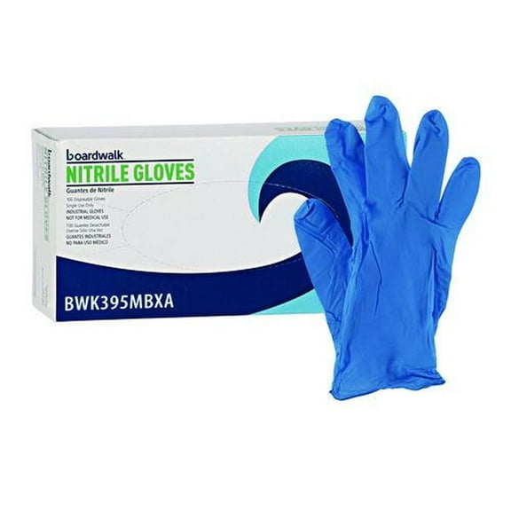 Boardwalk 395MCTA 5 mil. Disposable Powder-Free Nitrile Gloves - Medium, Blue (1000/Carton)