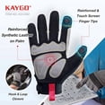 thumbnail image 3 of KAYGO Work Gloves For Men, KG125M Mechanic Utility Work Gloves for All Purpose, Excellent Grip, Heavy Duty, Improved Dexterity, Touch Screen, Gray, L, 3 of 6