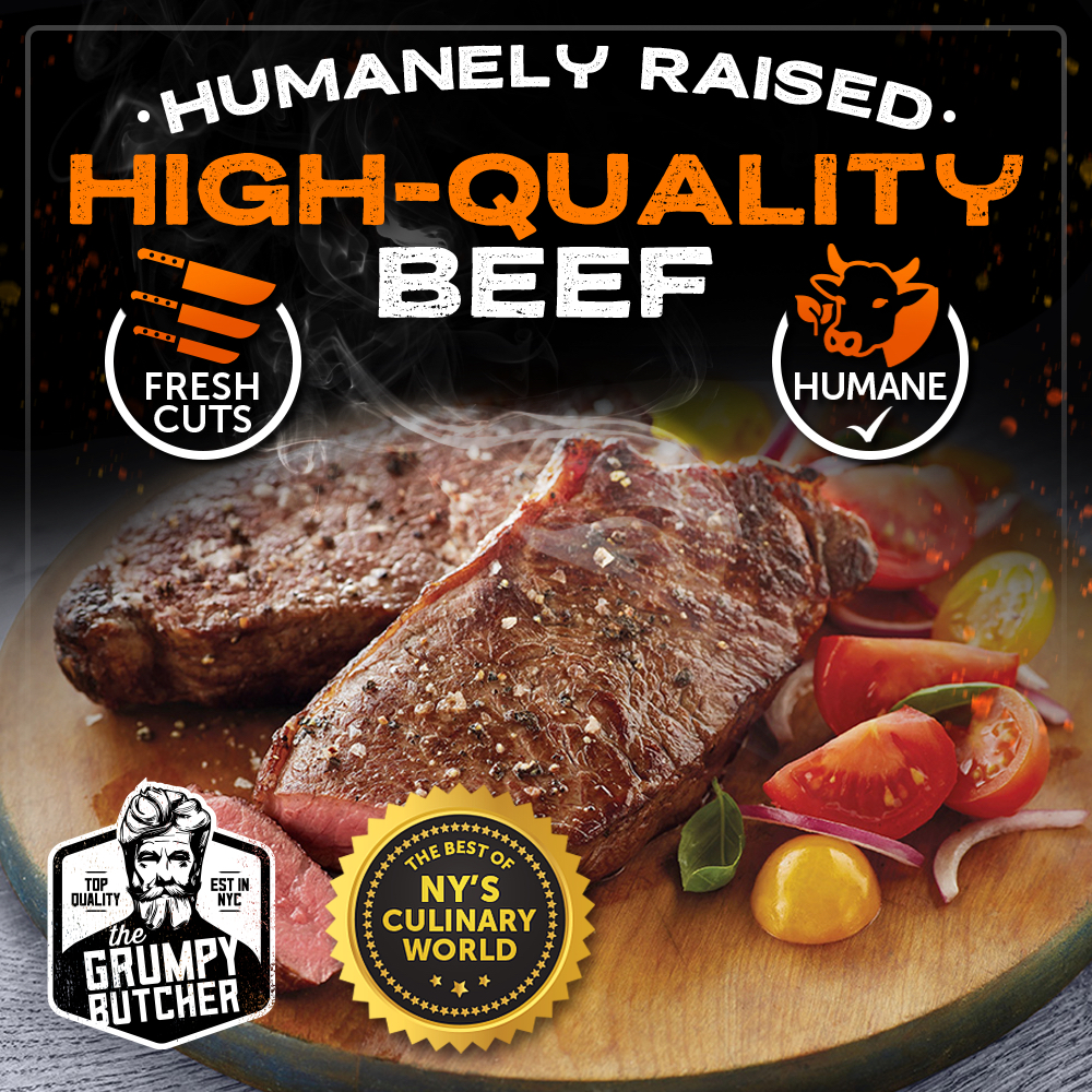 Grumpy Butcher Top Sirloin Steaks - 4 Pack (6oz Each), Prime Quality, Flash Frozen, Gift Box Ready