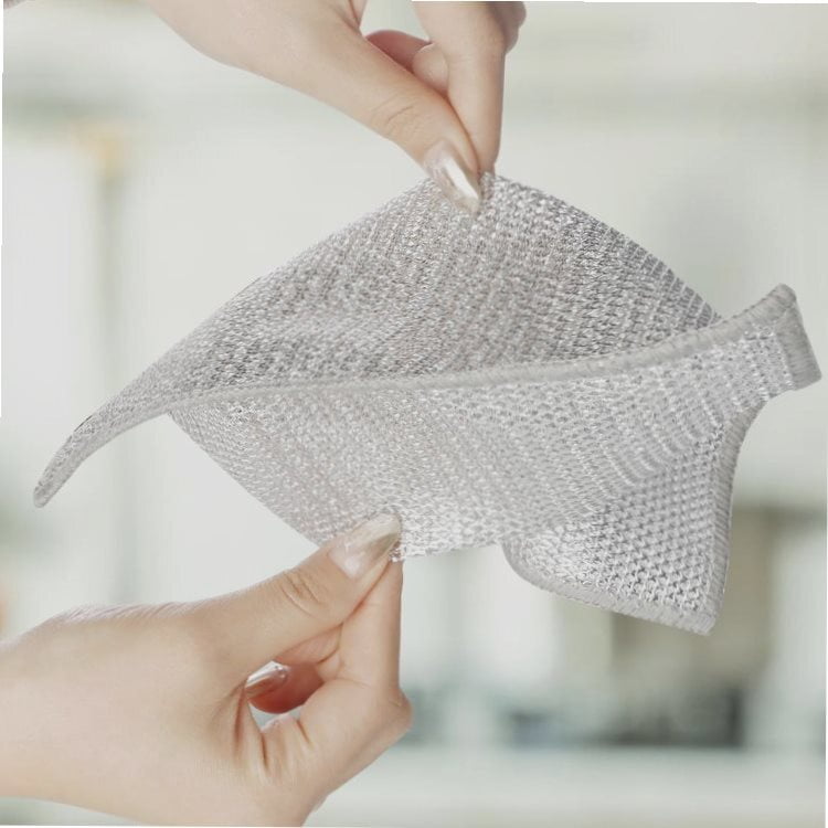 10PCS Double Layer Non-Scratch Wire Dishcloths - Multipurpose Steel Wire Dish Towels for Wet & Dry Cleaning