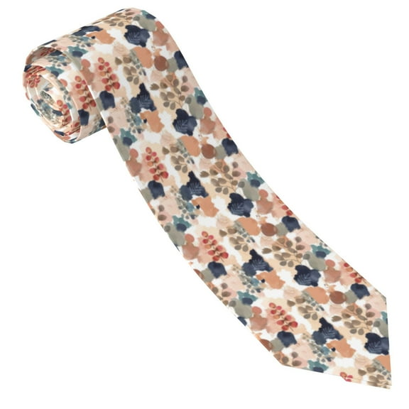 Salouo Watercolor Plants Pattern Men's Silk Ties 4.7"Necktie for Men Formal Ties Business Necktie Men's Wedding Fashion Accessory