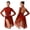 Burgundy, variant on Womens Contemporary Lyrical Dance Long Sleeve Rhinestone Backless Ballet Dancewear Leotard Dress White S