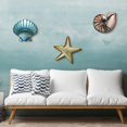 thumbnail image 3 of Decoración mural Weibefee de metal con diseño de concha de estrella marina costera, 3 unidades, 3 of 9