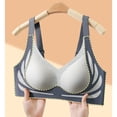 thumbnail image 4 of Wutalume Women's Plus Size Seamless Wireless Sports Bra, Fixed Cup Push Up, Lifting Support, No Steel Ring, Yoga Top, Sports Bras for Women,Blue 40, 4 of 4