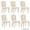 Linen-Cream-Rattan Back, variant on Dayalane Farmhouse Dining Chairs Set of 2, Armless Square Solid Back Linen Fabric Upholstered Kitchen Chairs, Natural Curved Leg & Solid Wood Frame Accent Chairs for Dining Living Room, White