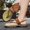 Khaki Green, variant on Double Parallel Braided Strap Split Toe Sandals Diamond Grid Massage Insole Shock-Absorbing EVA Outsole Footwear