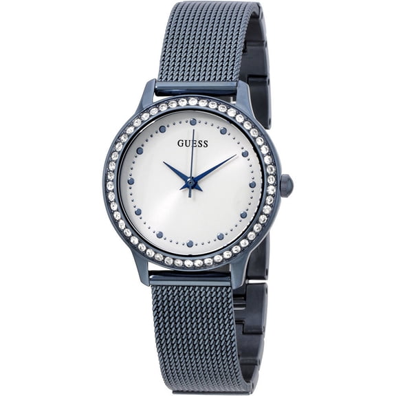 W0647L4,Women's Dress,stainless steel,Metalic Blue-Tone,Crystal Accented Bezel,WR