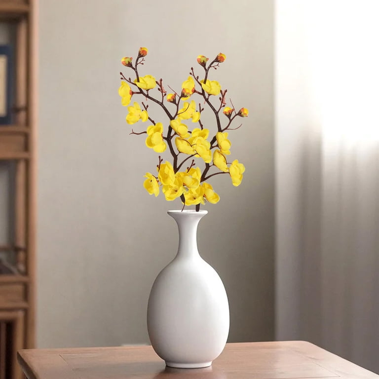 White Simulated Plum Blossom 26cm – Artificial Flower White Yellow