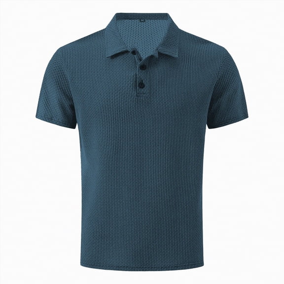 Rotm Short Sleeve Polo Shirts for Men Men's Summer Polo Shirts Short Sleeve Classic Fit, Cooling Lightweight for Golf Business Casual Outdoor Wear Dark Blue,S