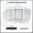 thumbnail image 3 of Costway 10 FT x 10 FT Pop-Up Canopy Tent with Mesh Netting, Carry Bag, 8 Stakes & 4 Ropes White, 3 of 10