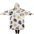 thumbnail image 2 of Oversized Wearable Blanket Hoodie,Cartoon Dog Sherpa Blanket Hoodie with Super Pockets,Super Warm Fuzzy Pullover for Women & Men, 2 of 6