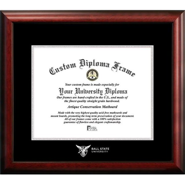 Campus Images IN985SED-1714 17 x 14 in. Ball State University Silver Embossed Diploma Frame