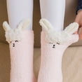 thumbnail image 5 of Luxalzxs Coral Fleece Floor Socks Winter Cute Animal Ear Fuzzy Socks Home Slipper Socks Indoor Warm Sleeping Socks for Women Girls, 5 of 5