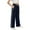 Navy, variant on QQAMB Girls Pants Cotton Elastic Waiste Drawstring Solid Color Wide Leg Loose Casual Lounge Pants,7-8Years
