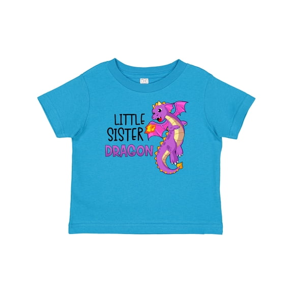 Inktastic Little Sister Cute Purple Dragon Girls Baby T-Shirt