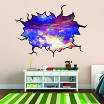 VWAQ Outer Space Wall Decal Galaxy Sticker Hole in the Vinyl Wall Decal Mural Home Decor - WC1 (18"H x 22"W)