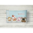 thumbnail image 2 of Carolines Treasures BB2344PW1216 Merry Christmas Carolers French Bulldog Brown Canvas Fabric Decorative Pillow, 12H, 2 of 3
