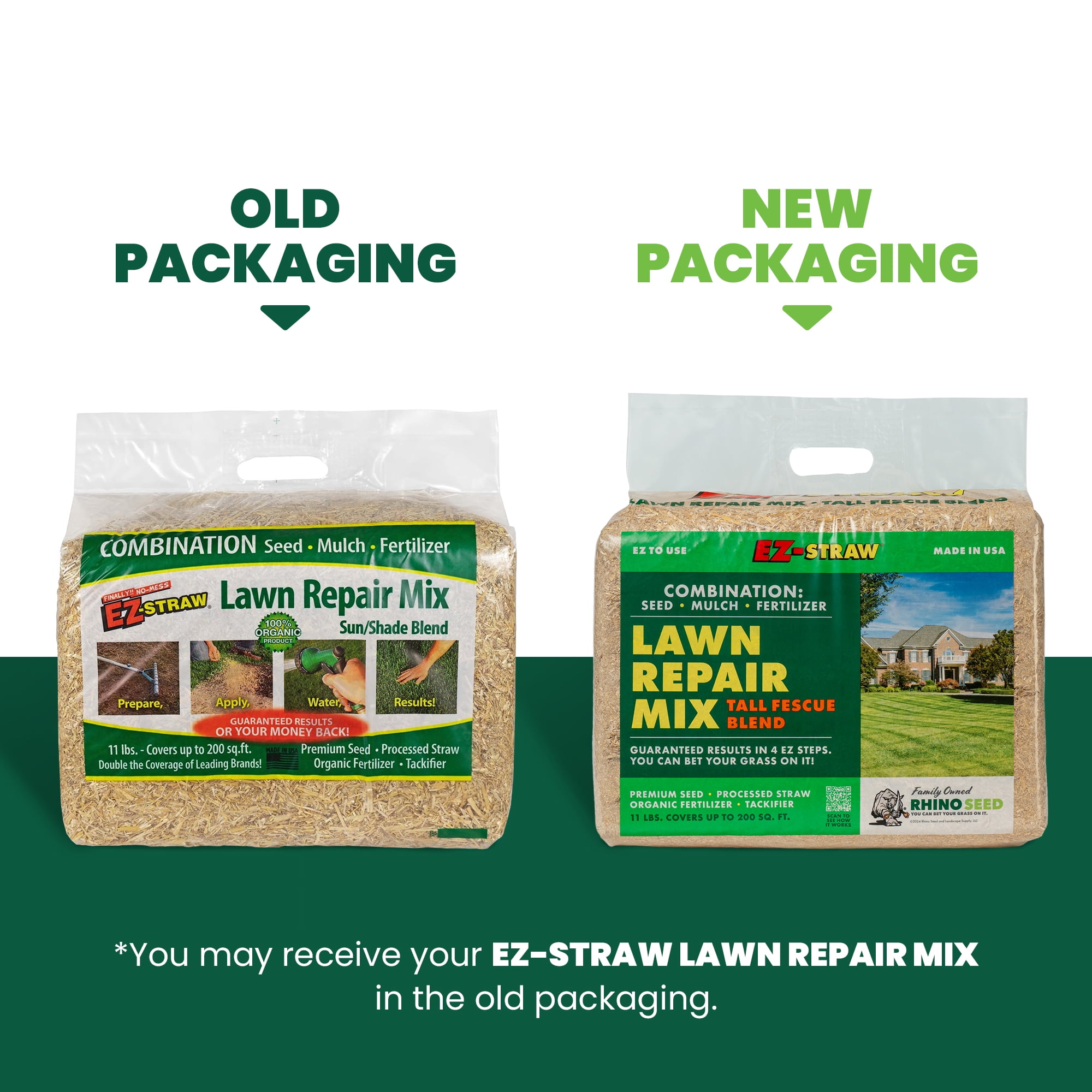 EZ-Straw Grass Seed Starter, Sun/Shade Mix Lawn Repair, 11-Lbs