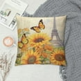 thumbnail image 2 of PIKWEEK  Sunflower Throw Pillow Covers Only with Butterfly Pattern Decorative Square Pillowcases Cushion Cover, 2 of 5