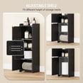 thumbnail image 5 of Hzuaneri Bathroom Storage Cabinet, 29.5" Tall Small Corner Freestanding Floor Cabinet with 2 Doors & Adjustable Shelf for Narrow Spaces, Black, 5 of 6