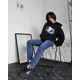 thumbnail image 2 of Sudadera con capucha de gran tamaño estilo casual de calle europea y americana Y2k para mujer, sudadera con estampado de dibujos animados retro Harajuku, 2 of 3