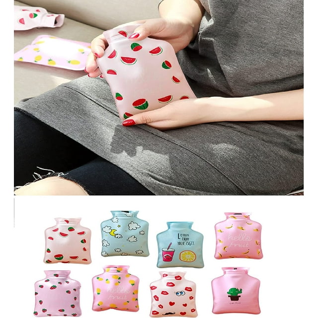 Zhuge Portable Hot Water Bottle for Hand Body Warm Cute Small Hot Water Bags for Pain Relief Classic Hot Water Bottle for Sore Muscles After Exercise (A)