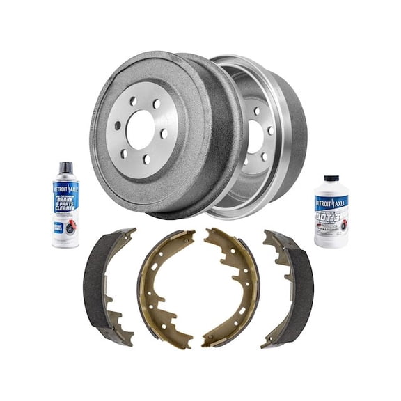 Rear Brake Pad Set and Brake Drum Kit - Compatible with 2000 - 2002 Dodge Dakota 2001