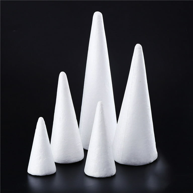 SEWACC 36 Pcs DIY Cone Ornament Modelling Christmas Cones Cake Mold Cake  Decorations Foam Cones for Crafts 12 Inch Tall Kids Foam Cone Wedding