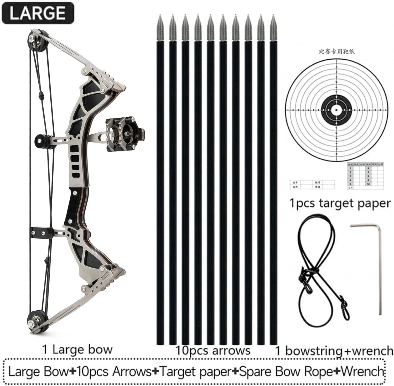 Archery Bow Set Left and Right Hand Compound Bow Hunting Bow Metal Material Catapult RH/LH for Practice Archery