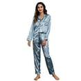 thumbnail image 2 of Endives Women's Pajama Sets Fashion Printing Sets Long Sleeve Button Down Sleepwear Nightwear Soft Pjs Lounge Sets, 2 of 6