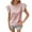Red, variant on Women's Summer Tops Trendy Cotton Ruffle Cap Short Sleeve Crew Neck Striped T-Shirts Casual Tee Blouses