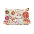 thumbnail image 3 of 3 Pcs Soft Bedding Set, Includes 1 Duvet Cover with Zipper And 2 Pillow Shams,Lollipop Food Candy Queen(90"×90"), 3 of 8