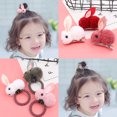 thumbnail image 4 of OULII 5Pcs Plush Rabbit Hair Barrettes Assorted Colors Elegant Hair Pins for Party Headwear, 4 of 8