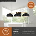 thumbnail image 5 of Belmont 3 Light Black and Brass Mid Century Modern Dome Bathroom Vanity Fixture, 5 of 13