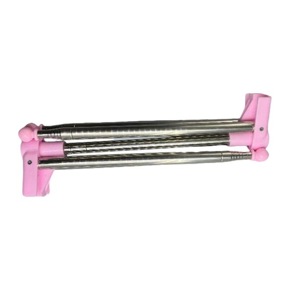yotijay Portable Clothes Rack, Foldable Clothes Rack, Retractable Floor-standing Clothes Pink