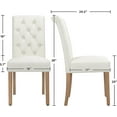 thumbnail image 3 of Dining Chairs Set of 4 Button Tufted Parsons Kitchen Chairs Upholstered Fabric Dining Room Chairs with Solid Wood Legs and Padded Seat for Dining Room, Kitchen, Restaurant, 2 package, Beige, 3 of 19