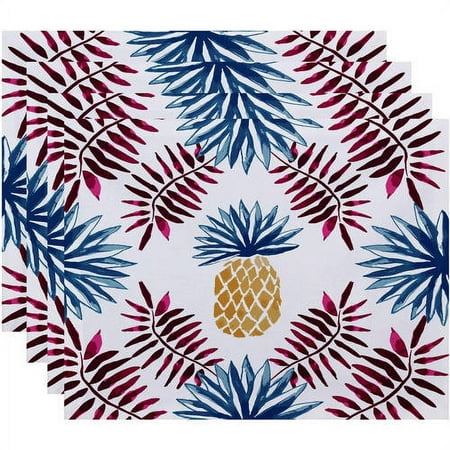 

Simply Daisy 18 x 14 Pineapple and Spike Geometric Print Placemat (Set of 4)