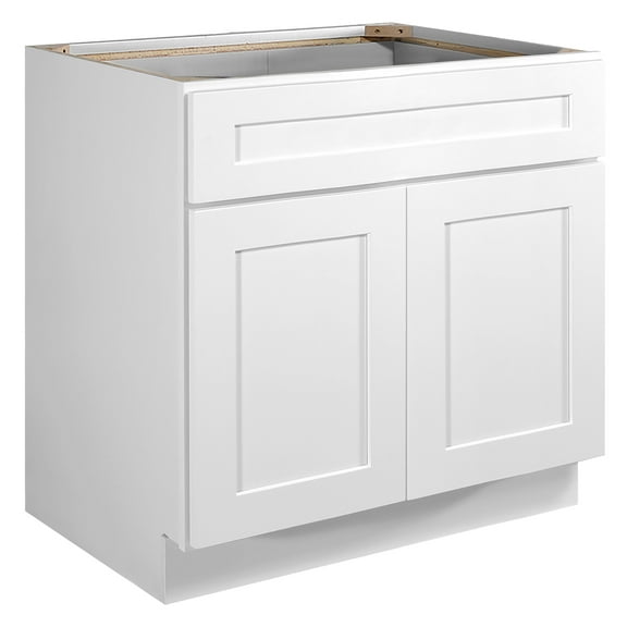 Design House 613281 Brookings Fully Assembled Shaker Style Sink Base Kitchen Cabinet 33x34.5x24, White
