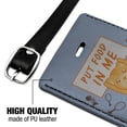 thumbnail image 3 of Put Food in Me Hungry Cat Funny Humor Rectangle Leather Luggage Card Suitcase Carry-On ID Tag, 3 of 5