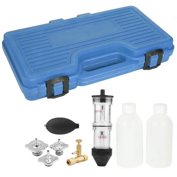 Probador Detector De Fugas De Junta De Culata De CO2 Para Motores Gasolina, Diésel Y Gas - Kit Con 3 Adaptadores Y Líquido Reutilizable