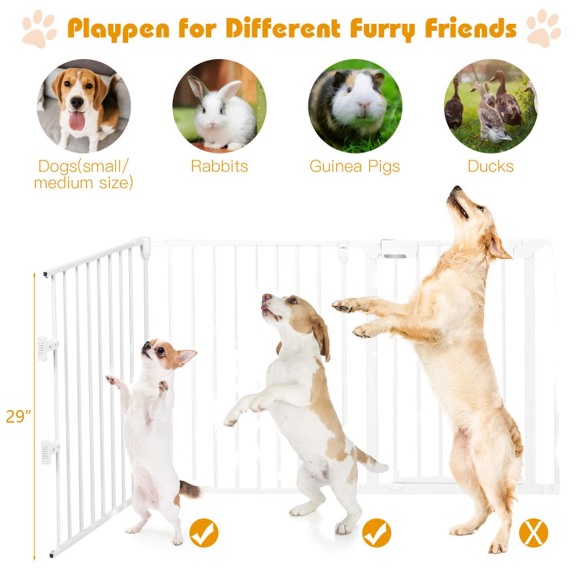 Demi Bonn 121" Wide Configurable Dog Fence, Fireplace Safety Fence, Adjustable 5-Panel Metal Play Yard for Toddler/Pet/Dog, Black