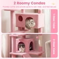 thumbnail image 4 of Gymax 52'' Tall Cat Tree Tower w/2 Condos Plush Padded Perch Sisal Scratching Posts Pink, 4 of 10