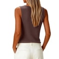 thumbnail image 4 of OIOLOYJM Womens Summer Sleeveless Tank Tops 2026 Casual V Neck Knit Cami Shirts Going Out Trendy Lounge Outfits Coffee M, 4 of 4