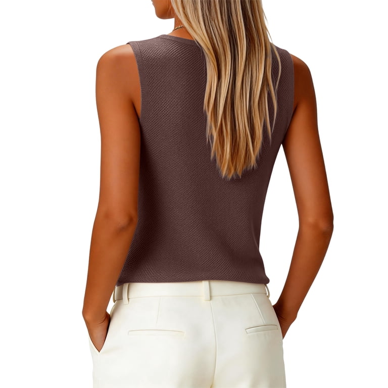 トップス SUMMER WOOL SLEEVELESS SHIRT WULMLEO Womens Wool Blend Tank Tops V Neck Sleeveless Sweater