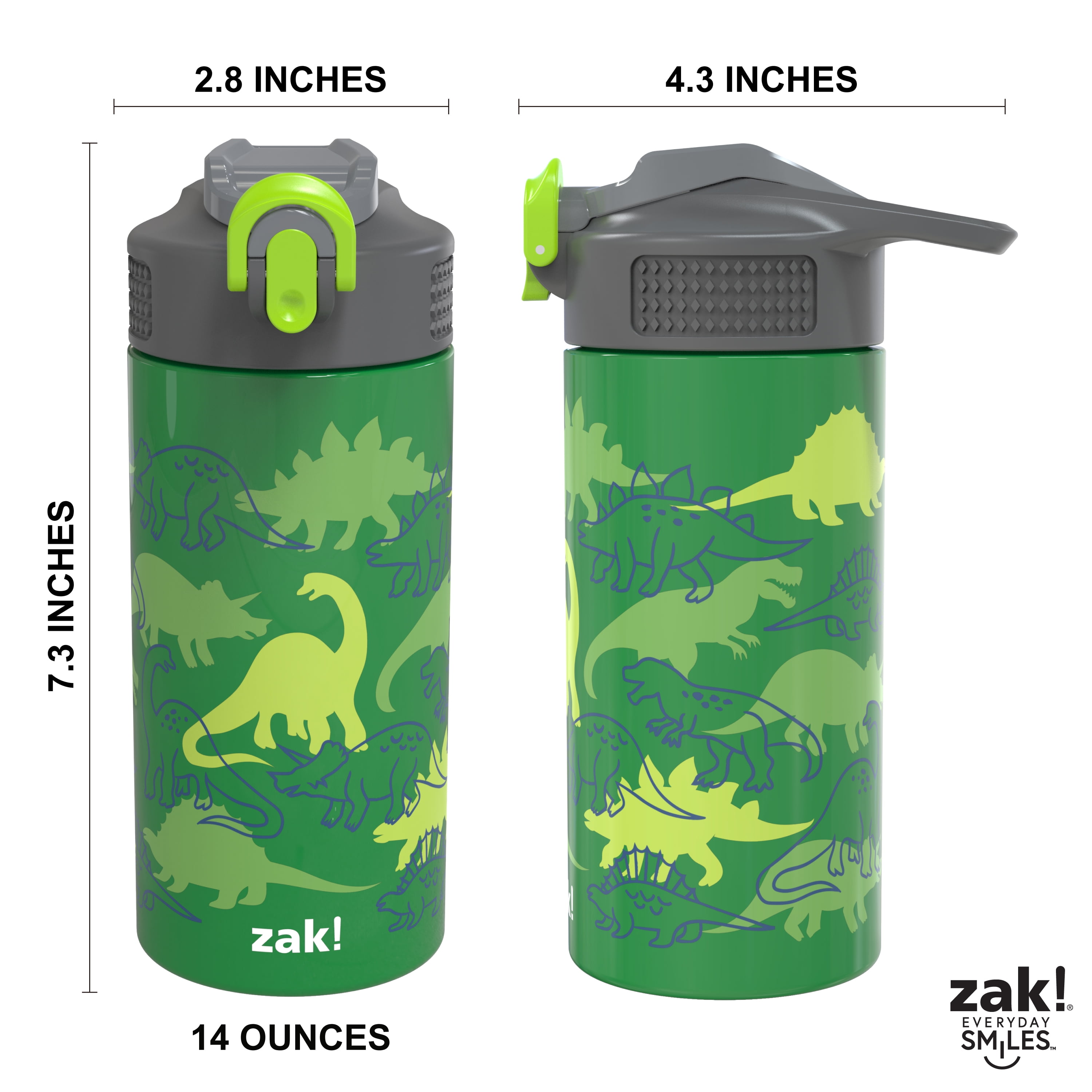 Dino Camo Kids Stainless Steel and Plastic Leak Proof Tumbler Set - 12 Ounces
