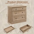 thumbnail image 6 of Brafabhome 31.5" Oversized Extra Large Nightstands with 3 Drawers, Wooden Bedside Table with Vintage Handles, Farmhouse Night Stand with Storage for Bedroom, Light Oak, 6 of 9