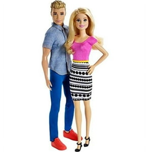 Barbie Ken Doll Set 2 Pack of Fashion Dolls Featuring Removable Clothes Including Denim Button