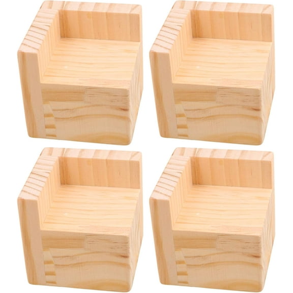BERTDOMD 4pcs Heavy Duty Square Furniture Risers for Sofa, Desk, Table, Chair Legs - Wood Leg Extenders for Furniture Support