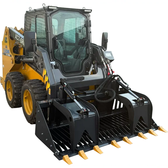 72in Skeleton Rock Grapple Rake Skid Steer Attachments Bucket