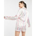 thumbnail image 3 of Womens Satin Short Pajamas Set Sleepwear Button Down Two-piece Pj Sets Flannel Loungewear, 3 of 6